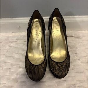 Guess Black Lace Heels